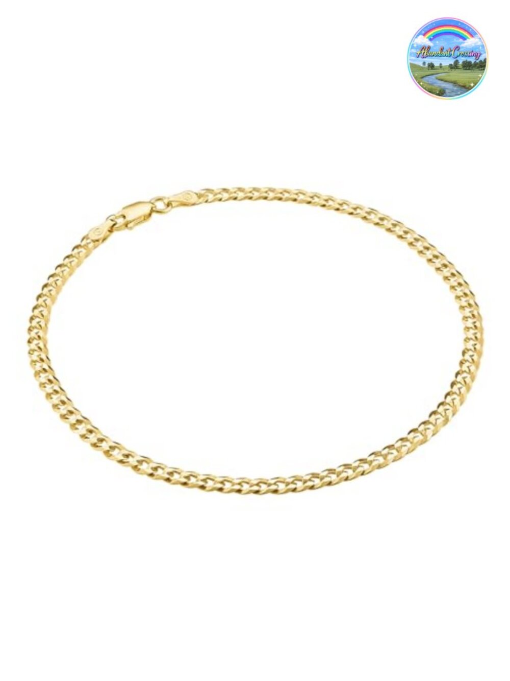 Gold Plated Sterling Silver Curb Chain Anklet for Women